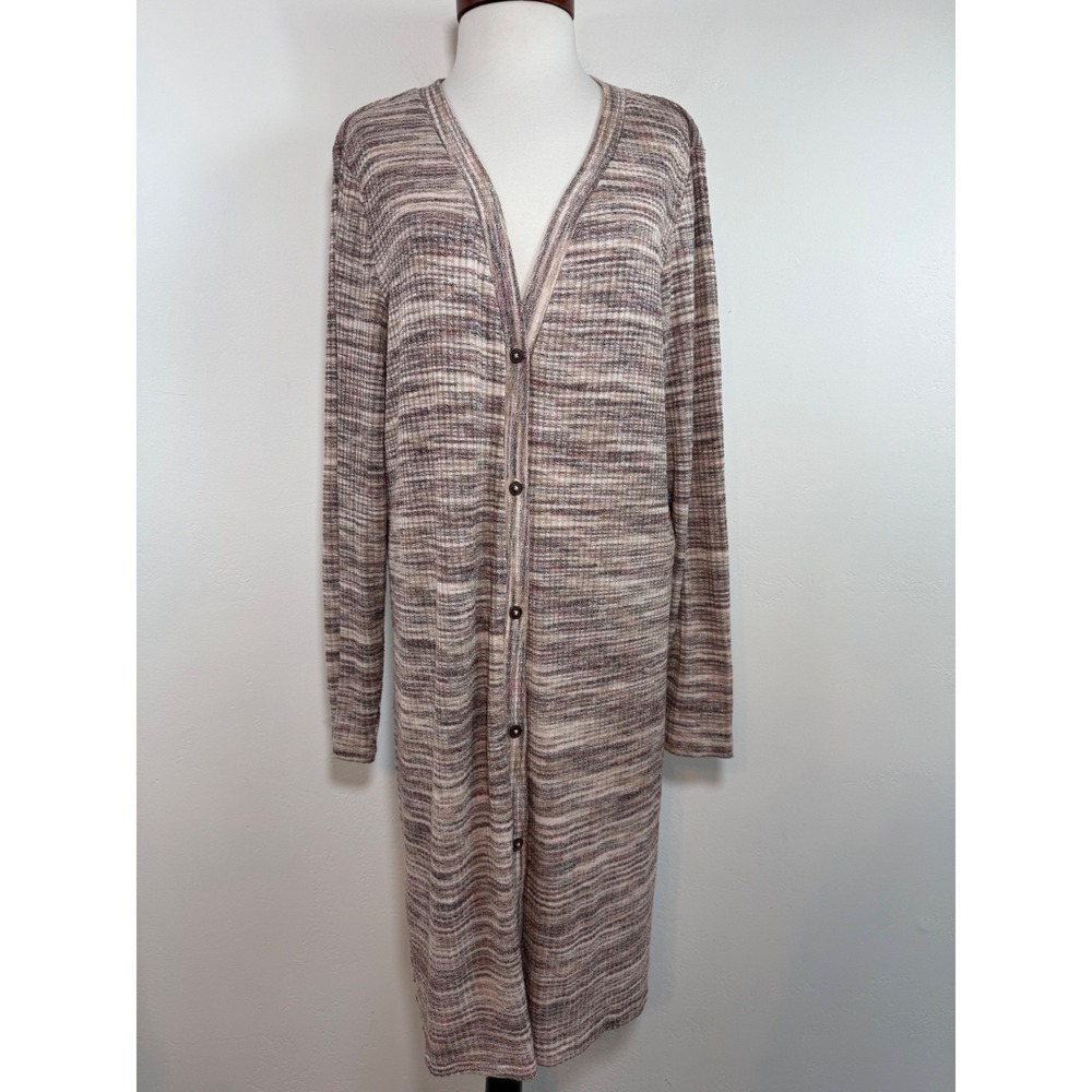 Lane Bryant Longline Cardigan Sweater Duster Ribbed Boho Cozy Plus Size 18/20